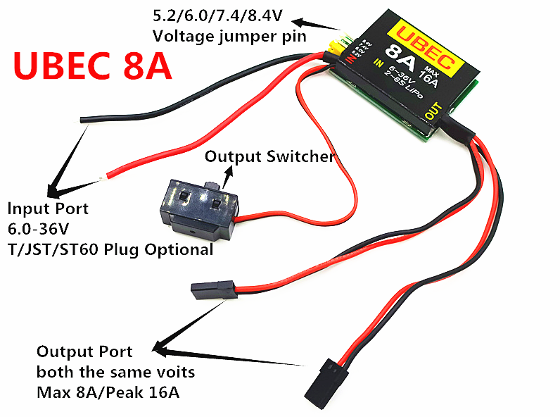 4S-6S 15-26V UBEC-8A BEC DUAL  – Hobby Queen Rc Bewertung und Preis